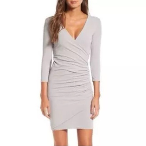 James Perse Dresses & Skirts - STANDARD JAMES PERSE Faux Wrap Dress Size 2 (Medium Equivalent) Gray Color